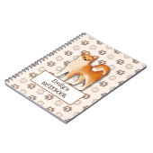 Niedlicher Shiba Inu Hundeschritt mit individuelle Notizblock (Linke Seite)