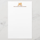 Niedlicher Shiba-Inu-Korgi-Hund Peeking benutzerde Briefpapier (Vorderseite)