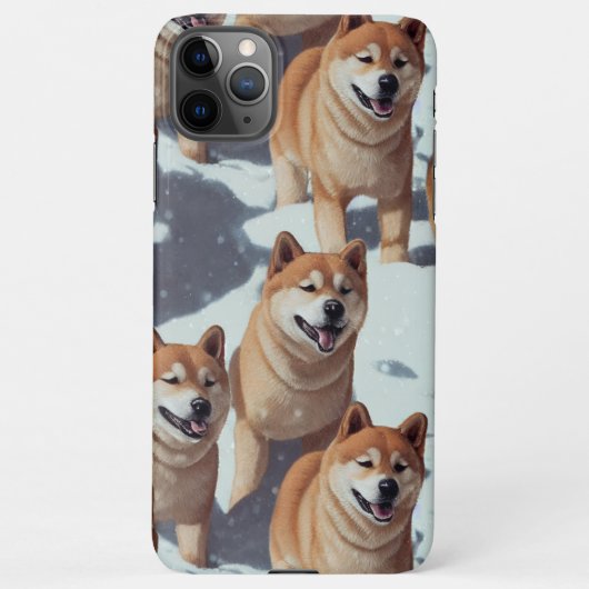 Niedlicher Shiba Inu Verzauberter Winterschneegart iPhone Hülle (Rückseite)