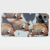 Niedlicher Shiba Inu Verzauberter Winterschneegart iPhone Hülle (Rückseite (Horizontal))