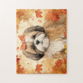 Niedlicher Shih-tzu-Hund/Herbst/Herbst Puzzle (Vertikal)