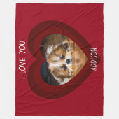 Niedlicher shih tzu Liebe Valentinherz Foto Fleecedecke (Vorderseite)