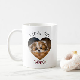 Niedlicher shih tzu Liebe Valentinherz Foto Kaffeetasse