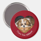 Niedlicher shih tzu Liebe Valentinherz Foto Magnet (Vorderseite/Rückseite)