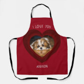 Niedlicher shih tzu Liebe Valentinherz Foto Schürze (Vorderseite)