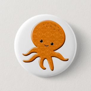 Niedlicher Shiny Octopus Cartoon Button