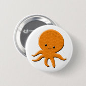 Niedlicher Shiny Octopus Cartoon Button (Vorne & Hinten)