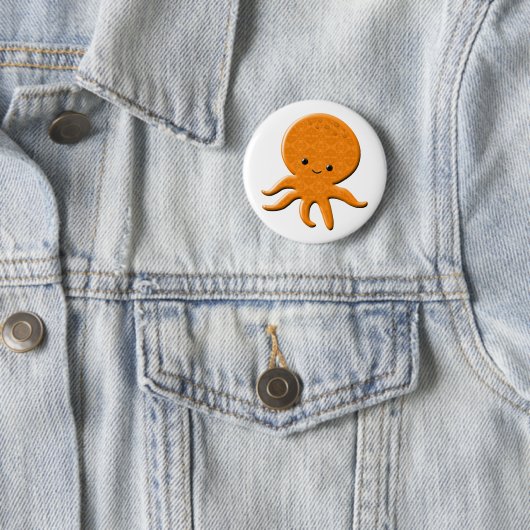 Niedlicher Shiny Octopus Cartoon Button (Beispiel)