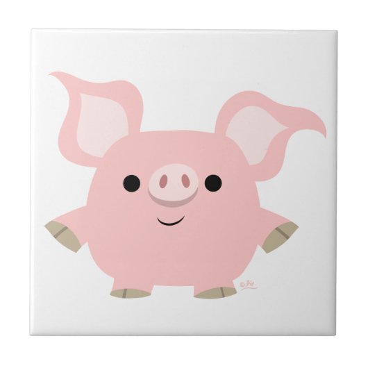 Niedlicher Shorty-Cartoon Fliese (Vorderseite)