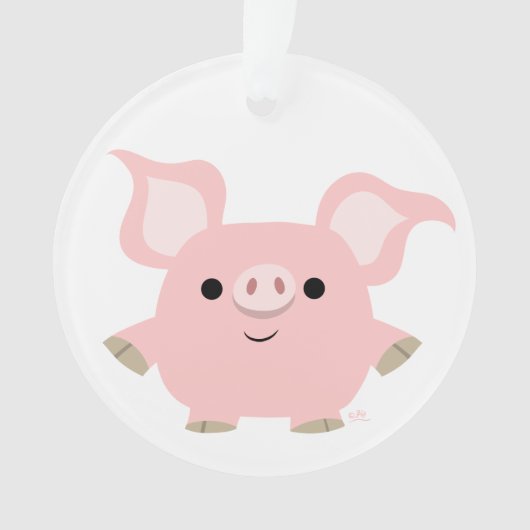 Niedlicher Shorty Cartoon Pig Acryl Ornament (Vorderseite)