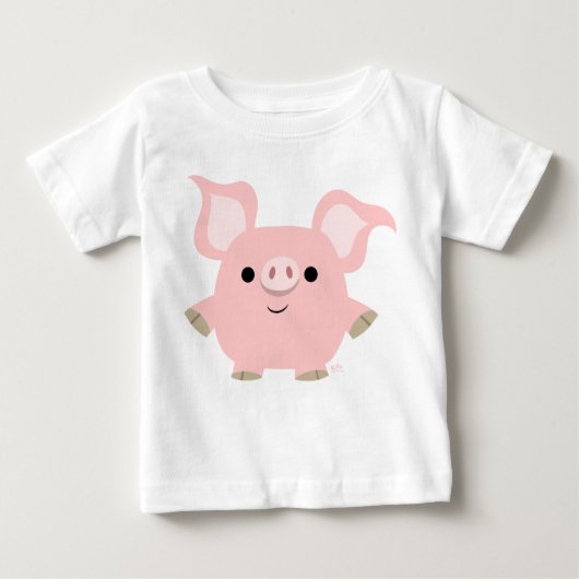 Niedlicher Shorty Cartoon Pig Baby T - Shirt (Vorderseite)