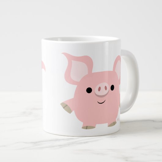 Niedlicher Shorty Cartoon Pig Jumbo Tasse (Vorderseite Rechts)