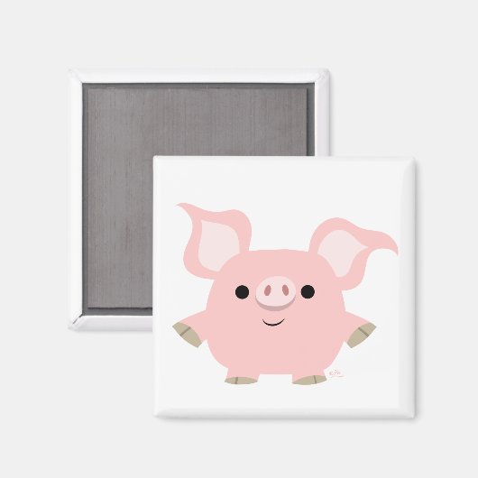 Niedlicher Shorty Cartoon Pig Magnet (Vorderseite/Rückseite)