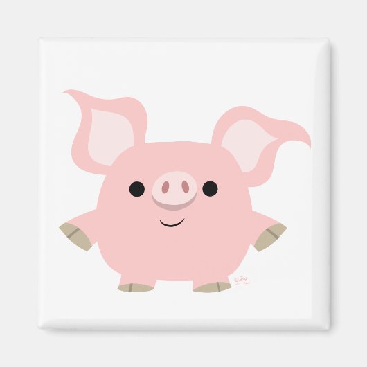 Niedlicher Shorty Cartoon Pig Magnet (Vorne)