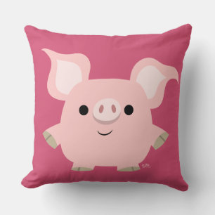 Niedlicher Shorty-Cartoon-Schweineblume Kissen