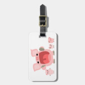 Niedlicher Shouting Cartoon Schweine Gepäckmarke Gepäckanhänger (Vorderseite vertikal)