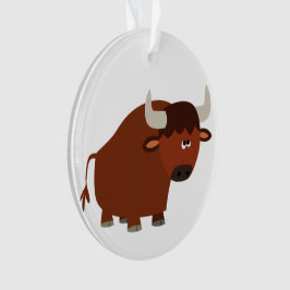 Niedlicher Shy-Cartoon Bull-Acrylschmuck Ornament