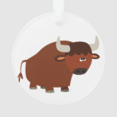 Niedlicher Shy-Cartoon Bull-Acrylschmuck Ornament (Rückseite)