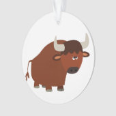 Niedlicher Shy-Cartoon Bull-Acrylschmuck Ornament (Vorderseite)