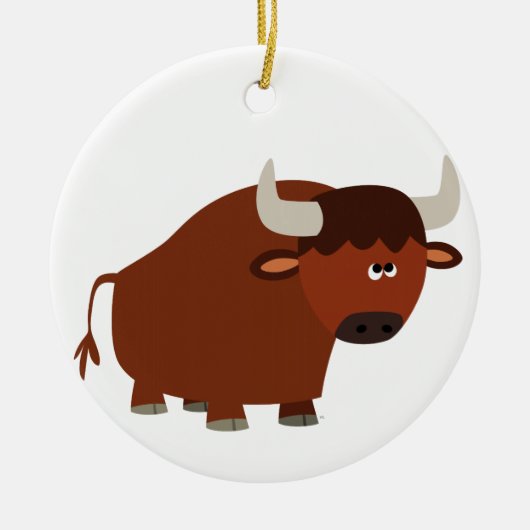 Niedlicher Shy Cartoon Bull Ornament (Vorne)