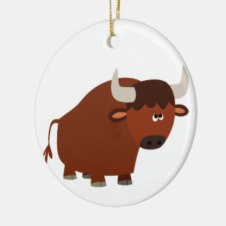 Niedlicher Shy Cartoon Bull Ornament