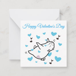 Niedlicher Shy Devil in Happy Hearts Sky Valentine Mitteilungskarte