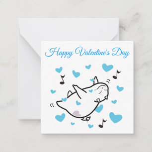 Niedlicher Shy Devil in Happy Hearts Sky Valentine Mitteilungskarte