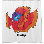 Niedlicher Siameser, der den Cartoon "Betta" bekäm Duschvorhang (Vorderseite)