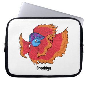 Niedlicher Siameser, der den Cartoon "Betta" bekäm Laptopschutzhülle