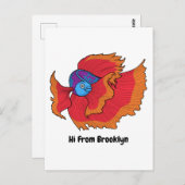 Niedlicher Siameser, der den Cartoon "Betta" bekäm Postkarte (Vorne/Hinten)