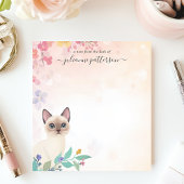 Niedlicher siamesische Katze Personalisierter Name Notizblock