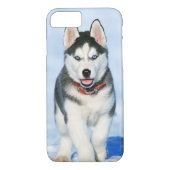 Niedlicher Siberischer Husky-Welpenhund im Schnee Case-Mate iPhone Hülle (Rückseite)