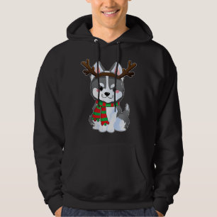Niedlicher sibirischer Husky Dog Weihnachten Weihn Hoodie