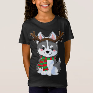 Niedlicher sibirischer Husky Dog Weihnachten Weihn T-Shirt