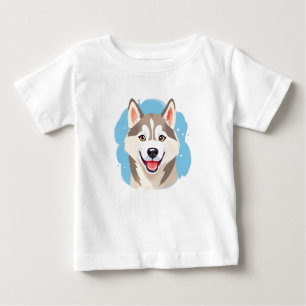 Niedlicher sibirischer Husky Dog Wolf Funny Huskie Baby T-shirt