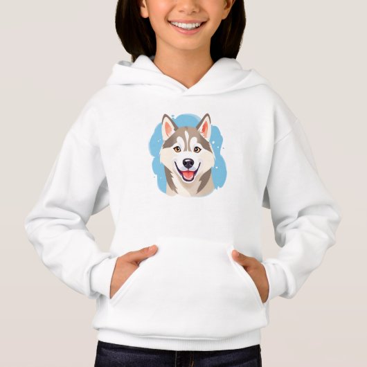 Niedlicher sibirischer Husky Dog Wolf Funny Huskie Hoodie (Vorderseite)