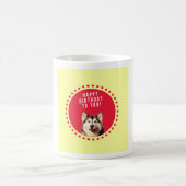 Niedlicher sibirischer Husky Hund Happy Birthday Kaffeetasse (Mittel)