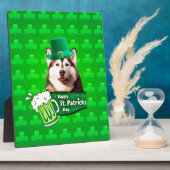 Niedlicher sibirischer Husky-Hund Hund St. Patrick Fotoplatte (Seite)