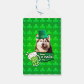 Niedlicher sibirischer Husky-Hund Hund St. Patrick Geschenkanhänger (Rückseite)