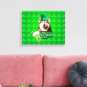 Niedlicher sibirischer Husky-Hund Hund St. Patrick Leinwanddruck (Insitu (Wohnzimmer))
