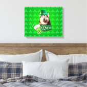 Niedlicher sibirischer Husky-Hund Hund St. Patrick Leinwanddruck (Insitu (Schlafzimmer))