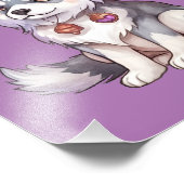 Niedlicher sibirischer Husky-Hund in Hexenhut Fotodruck (Ecke)