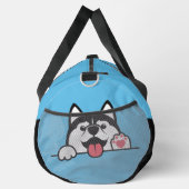 Niedlicher sibirischer Husky individuelle Name & F Duffle Bag (Rechts)