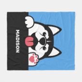 Niedlicher sibirischer Husky individuelle Name & F Fleecedecke (Vorderseite (Horizontal))