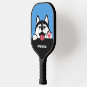 Niedlicher sibirischer Husky individuelle Name & F Pickleball Schläger (Links)