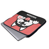 Niedlicher sibirischer Husky-individuelle Name Laptopschutzhülle (Vorne Knopf)