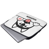 Niedlicher sibirischer Husky-individuelle Name Laptopschutzhülle (Vorne Knopf)