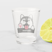 Niedlicher sibirischer Husky-individuelle Name Schnapsglas (Rückseite)