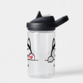 Niedlicher sibirischer Husky-individuelle Name Trinkflasche (Links)