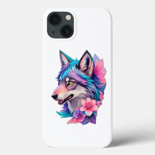 Niedlicher sibirischer Husky mit blumengeschmückte Case-Mate iPhone Hülle (Rückseite)